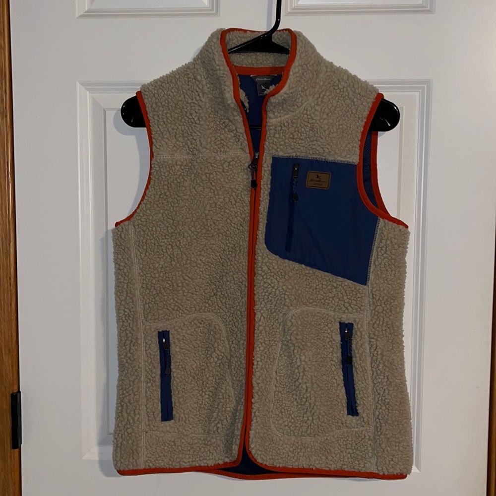 Eddie Bauer Rangfinder Faux Shearling Vest Womens sz S